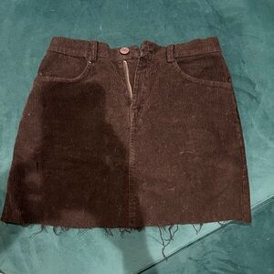 Brandy corduroy frayed skirt